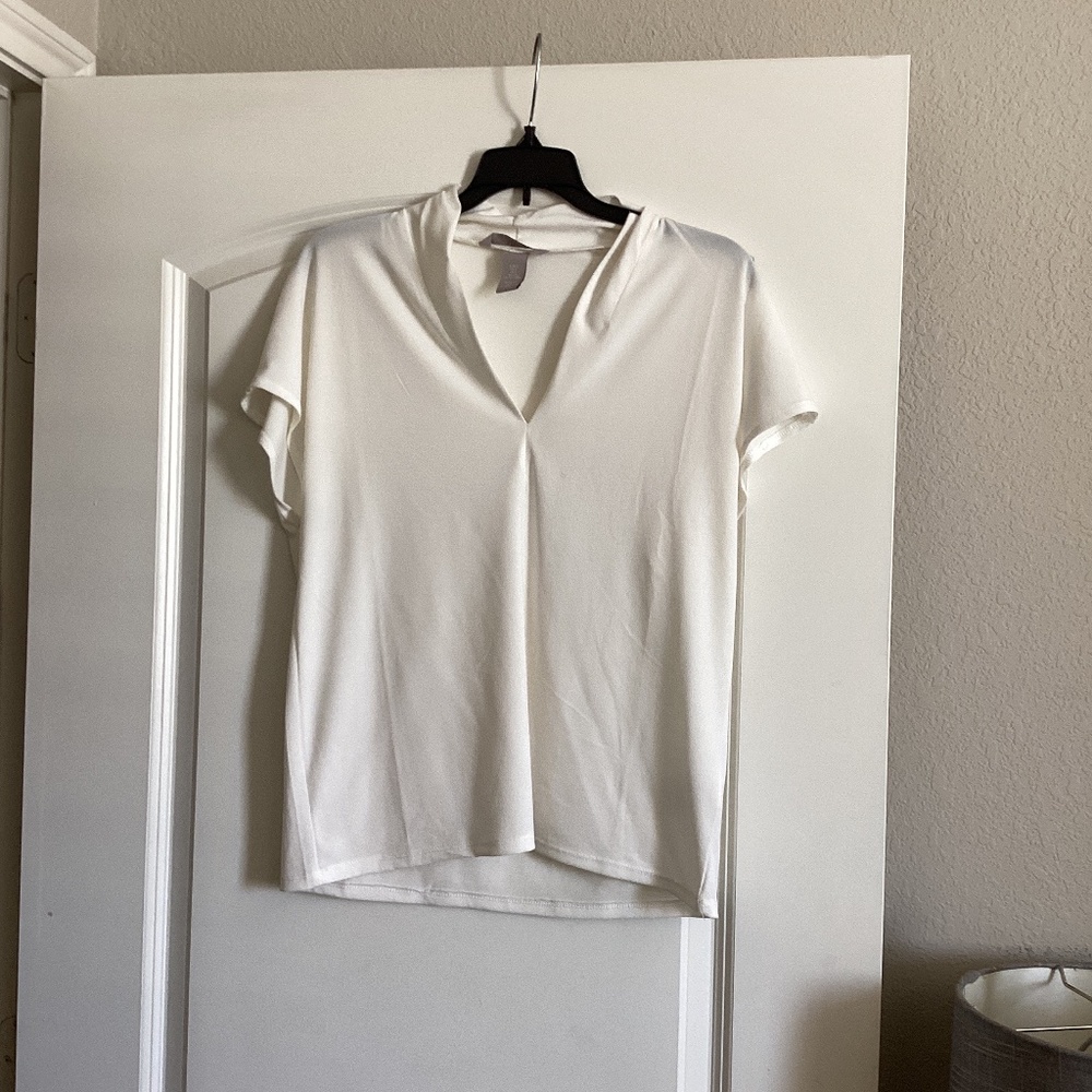 H&M white womens blouse